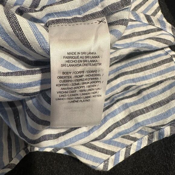 Lauren Ralph Lauren Striped Button Up Belted Linen Tunic - Picture 6 of 7